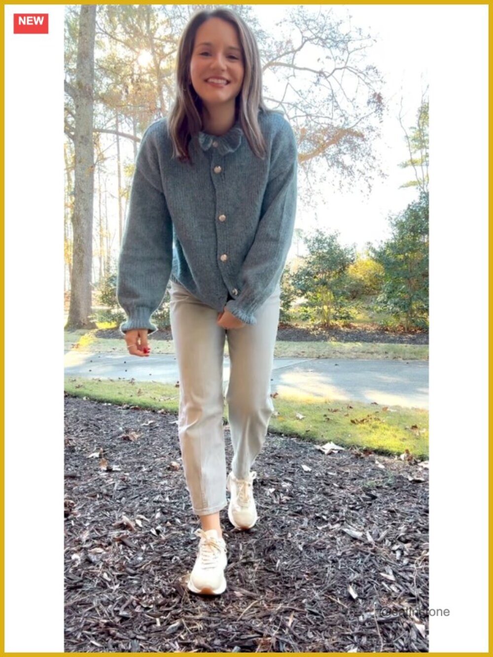 Women's Oversized Ribbed Knit Ruffle Cardigan, Button Front Long Sleeve Sweater - Picture 5 of 6